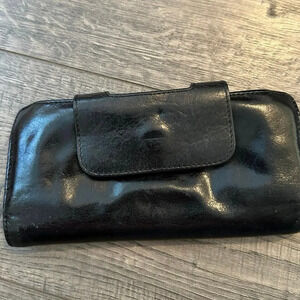 Hobo International Black Patent Leather Clutch Purse